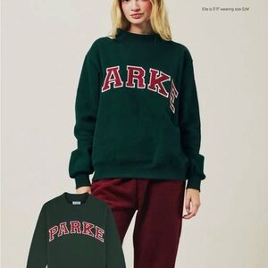 RARE SOLD OUT! NWT PARKE Holiday Varsity mockneck